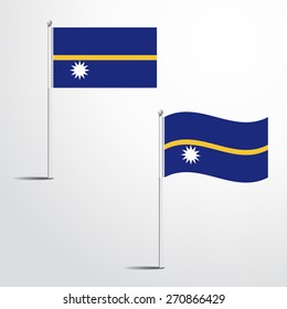Nauru flag normal and waving flag set | abstract flag vector eps 10