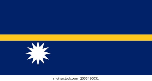 Nauru flag in official colors, dimensions and aspect ratio. Vector flag symbolizing national pride, identity, heritage, patriotism and authority