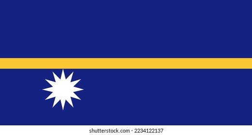Nauru flag. Official colors and proportions.