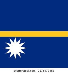 Bandera de Nauru, colores oficiales. Ilustración vectorial.