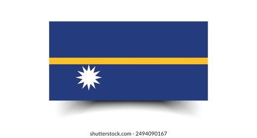 Nauru flag. Flag of Nauru. The official ratio. Flag icon. Standard color. Standard size. A rectangular flag. Computer illustration. Digital illustration. Vector illustration.