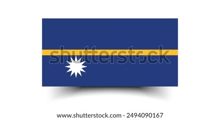 Nauru flag. Flag of Nauru. The official ratio. Flag icon. Standard color. Standard size. A rectangular flag. Computer illustration. Digital illustration. Vector illustration.