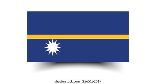 Nauru flag official size and color standards vector illustration