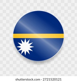 Nauru Fahne auf Knopf glänzendes Glas