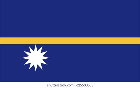 Nauru flag on the fabric texture background
