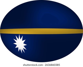 Nauru Flag Oval shape 3d sphere vector illustration