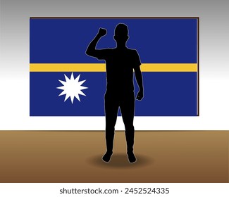 Nauru flag paper texture, single-piece element, vector design, Nauru flag taped on wall, decoration or celebration idea