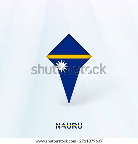 Nauru Flag Pin Icon with Geometric Design. Vector illustration.