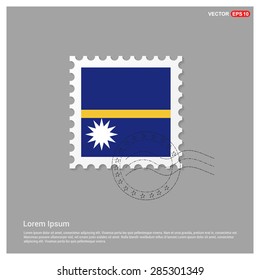Nauru Flag Postage Stamp on white background. Vector illustration.