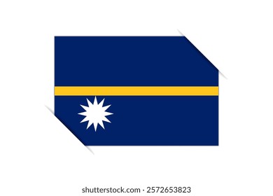 Nauru flag - rectangle colorful flag representing a country cultural identity and heritage. The essence of national pride and unity. Attached by the corners in a paper album