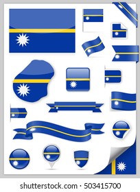 Nauru Flag Set - Vector Collection