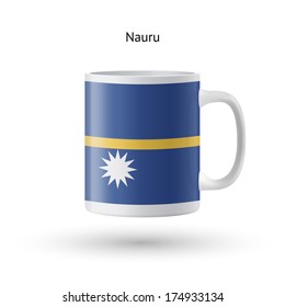 Nauru flag souvenir mug isolated on white background. Vector illustration.