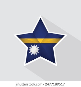 Nauru Flag Star Shape Icon