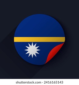 Nauru Flag Sticker Vector Illustration
