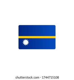 nauru-Flaggenvektor. Landesflagge im weißen Hintergrund isoliert