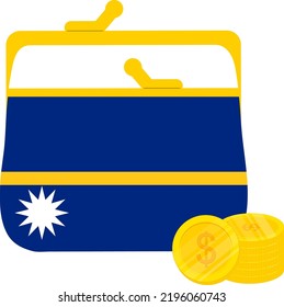 Nauru Bandera vectorial dibujado a mano, mano del vector del dólar australiano