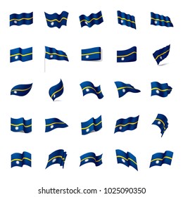 Nauru flag, vector illustration on a white background