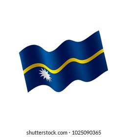 Nauru flag, vector illustration on a white background
