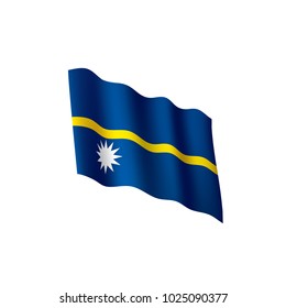 Nauru flag, vector illustration on a white background