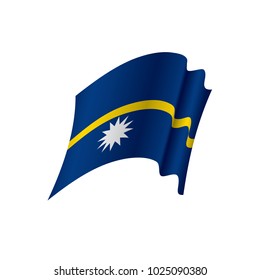 Nauru flag, vector illustration on a white background