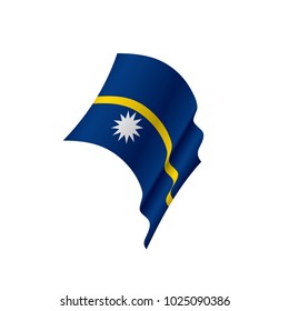 Nauru flag, vector illustration on a white background