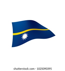 Nauru flag, vector illustration on a white background