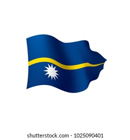 Nauru flag, vector illustration on a white background