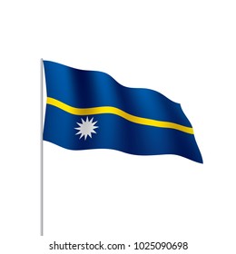 Nauru flag, vector illustration on a white background