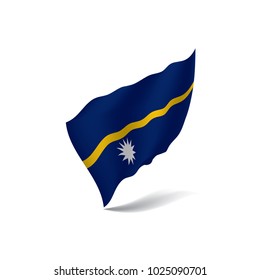 Nauru flag, vector illustration on a white background