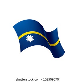 Nauru flag, vector illustration on a white background