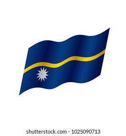 Nauru flag, vector illustration on a white background