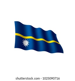 Nauru flag, vector illustration on a white background