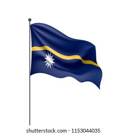 Nauru flag, vector illustration on a white background