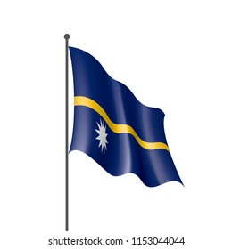 Nauru flag, vector illustration on a white background