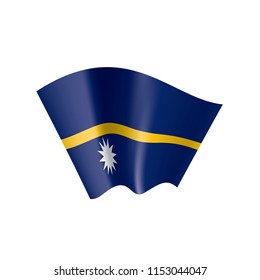 Nauru flag, vector illustration on a white background