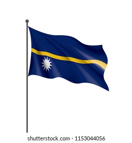 Nauru flag, vector illustration on a white background