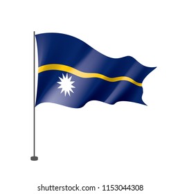 Nauru flag, vector illustration on a white background