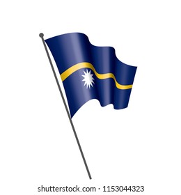 Nauru flag, vector illustration on a white background
