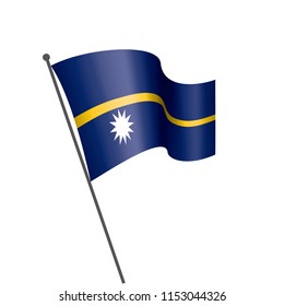 Nauru flag, vector illustration on a white background