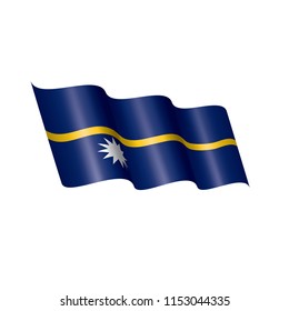 Nauru flag, vector illustration on a white background