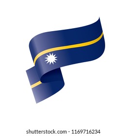 Nauru flag, vector illustration on a white background