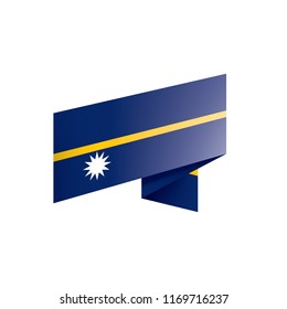 Nauru flag, vector illustration on a white background