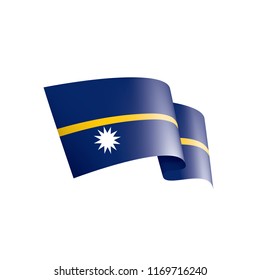 Nauru flag, vector illustration on a white background