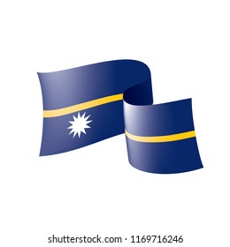 Nauru flag, vector illustration on a white background