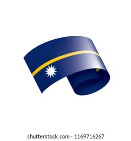 Nauru flag, vector illustration on a white background