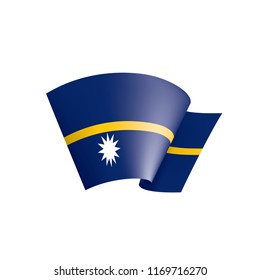 Nauru flag, vector illustration on a white background