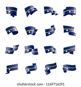 Nauru flag, vector illustration on a white background