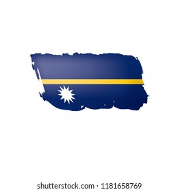 Nauru flag, vector illustration on a white background.