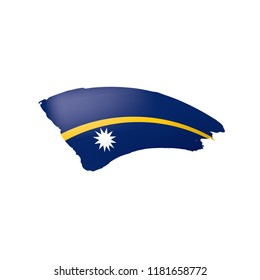 Nauru flag, vector illustration on a white background.