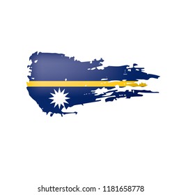 Nauru flag, vector illustration on a white background.